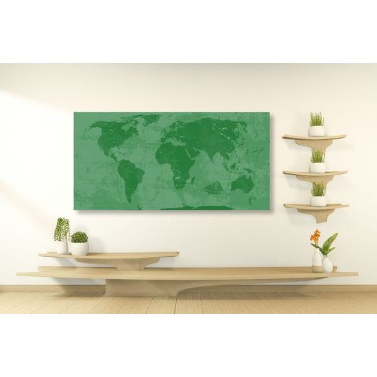 Obraz historická mapa sveta v zelenom prevedení