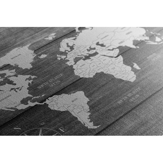 Obraz mapa s drevenou štruktúrou