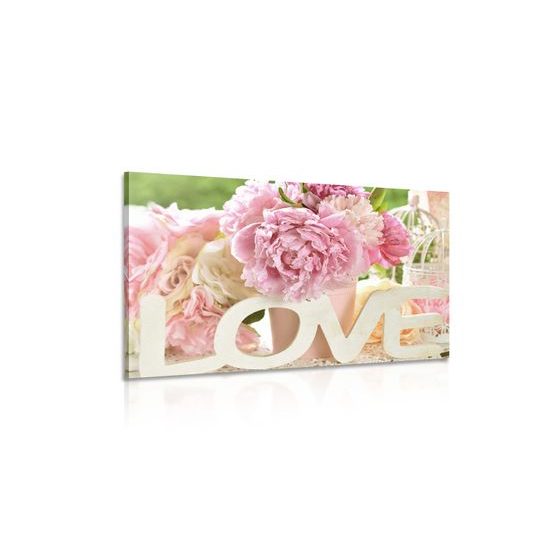 Obraz nápis Love v romantickom prevedení