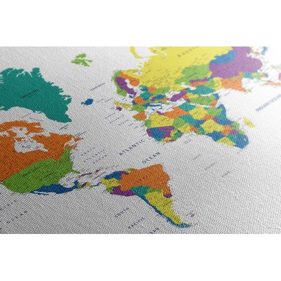 Obraz farebne rozlíšená mapa sveta