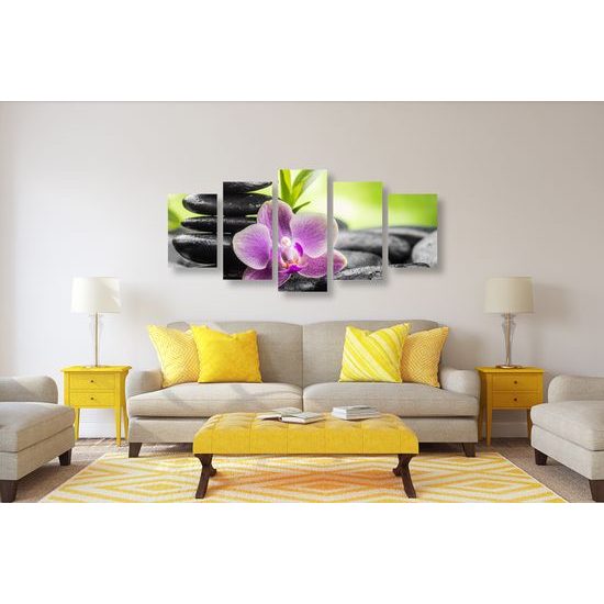 5-dielny obraz wellnes kamene v srdci prírody