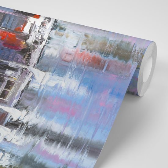 Samolepiaca tapeta metropola na brehu rieky