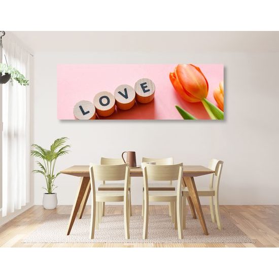 Obraz tulipán s nápisom Love