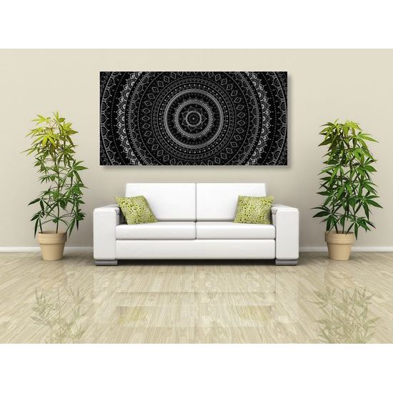 Obraz krásna čiernobiela Mandala