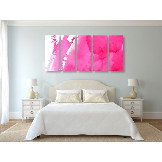 5-dielny obraz v ružovom prevedení
