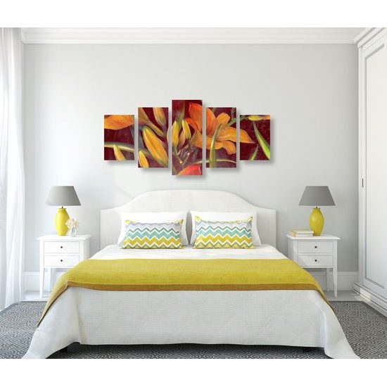5-dielny obraz kvitnutie ľalie