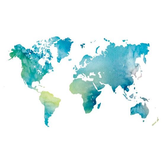Tapeta nádherná akvarelová mapa sveta