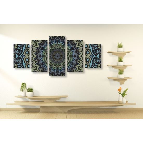 5-dielny obraz zaujímavá vintage Mandala