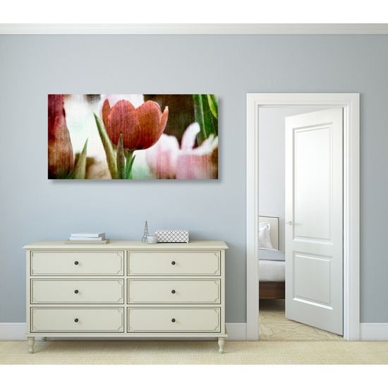 Obraz tulipán vo vintage štýle