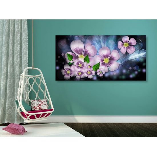 Obraz ružové kvety vo vintage prevedení