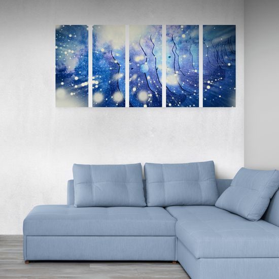 5-dielny obraz abstraktná galaxia