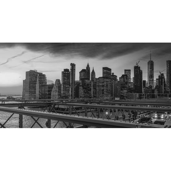 Obraz nočný New York v čiernobielom prevedení