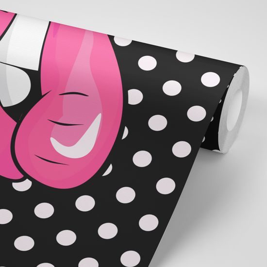 Tapeta ružové pery na bodkovanom pozadí