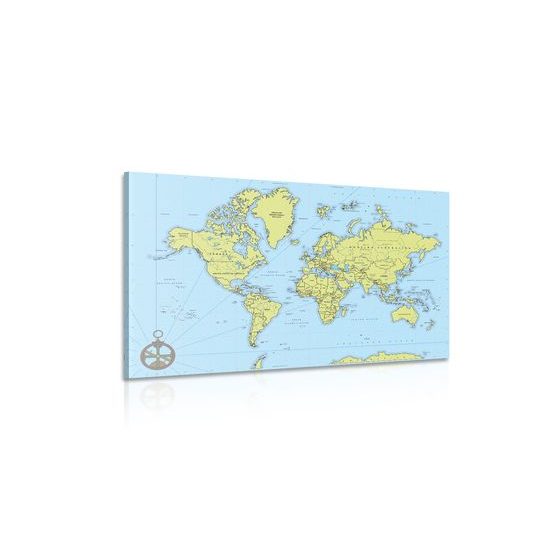 Obraz mapa v žlto-modrom prevedení