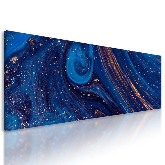 Obraz abstrakcia v modro zlatých farbách
