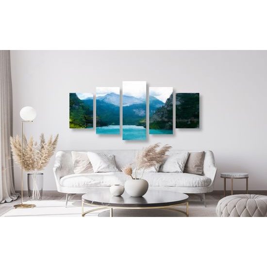 5-dielny obraz dychberúca horská scenéria