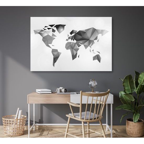 Obraz na korku čiernobiela geometrická mapa