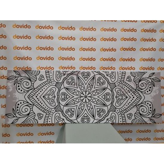 Obraz starodávna Mandala v čiernobielom prevedení