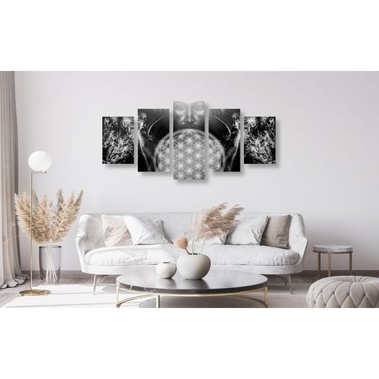 5-dielny obraz sila Ježiša v čiernobielom