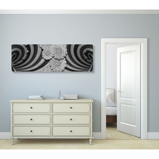 Obraz drevená špirála v čiernobielom prevedení