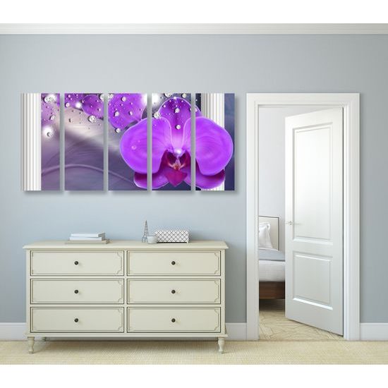 5-dielny obraz luxusná orchidea
