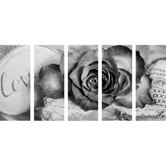 5-dielny obraz vyznanie lásky v čiernobielom prevedení