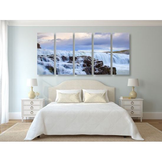 5-dielny obraz krásne vodopády na Islande