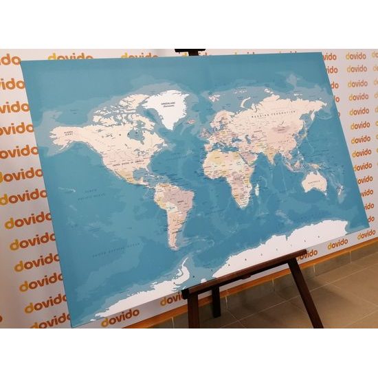 Obraz mapa sveta v štýlovom prevedení