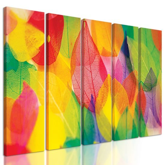 5-dielny obraz pestrofarebné jessenné listy