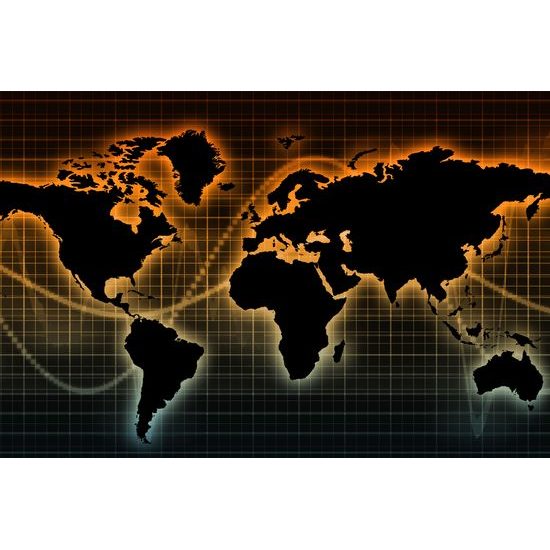 Obraz na korku mapa sveta s ekonomickým pozadím