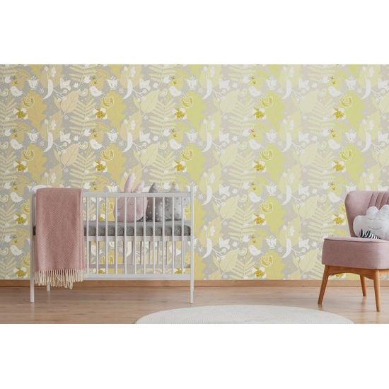 Tapeta folklórny motív v žltom prevedení