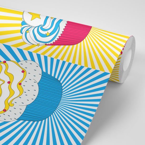 Tapeta pestrofarebný cupcake