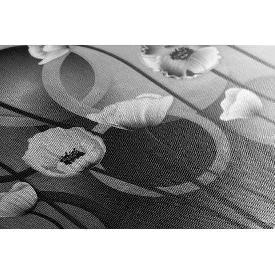 Obraz čiernobiele maky