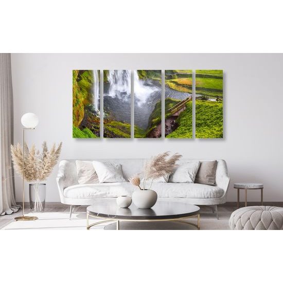 5-dielny obraz zaujímavý vodopád