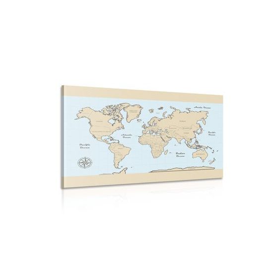 Obraz jemná mapa s telovým okrajom