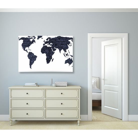 Obraz modrná mapa sveta