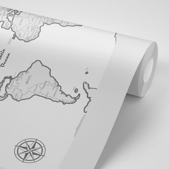 Tapeta jemná mapa so sivým okrajom