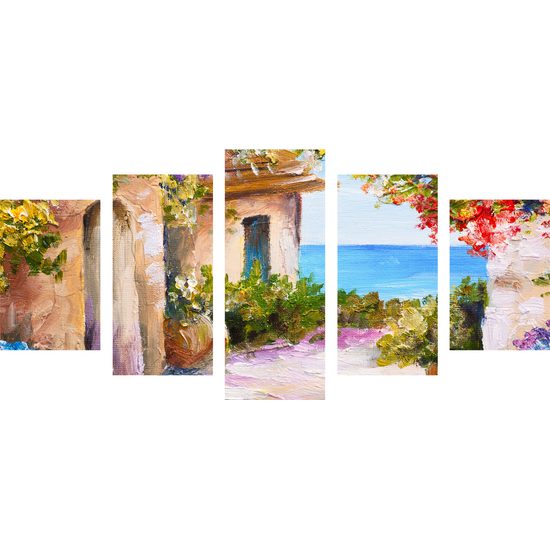 5-dielny obraz dovolenkový domček