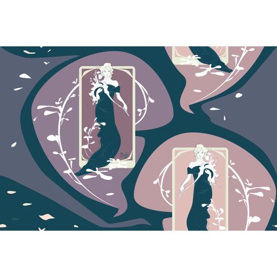 Samolepiaca tapeta zobrazenie nádhernej ženy v tmavom prevedení