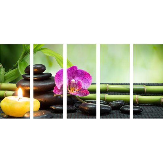 5-dielny obraz záhrada Feng Shui