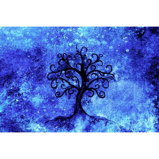 Samolepiaca tapeta strom života s nádherným modrým pozadím