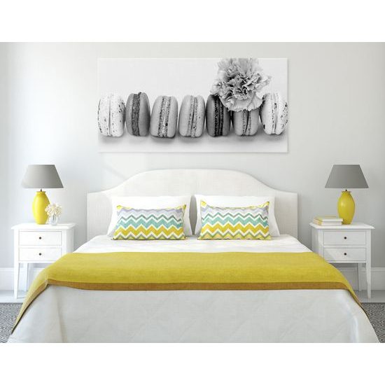 Obraz makrónky v čiernobielom prevedení