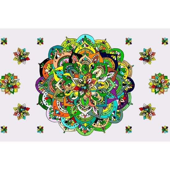 Samolepiaca tapeta zaujímavá Mandala s nádychom do zelena