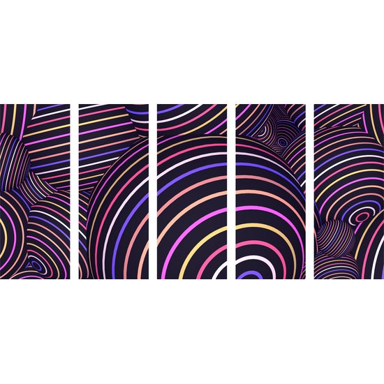 5-dielny obraz optická ilúzia tvorená guličkami