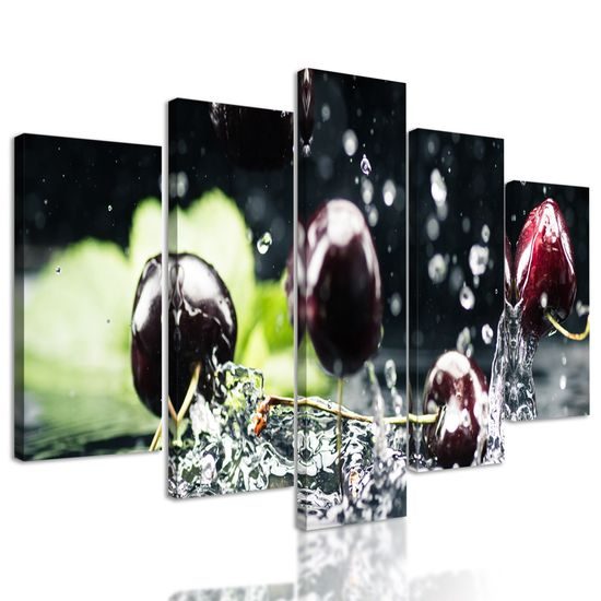 5-dielny obraz chutné šťavnaté čerešne
