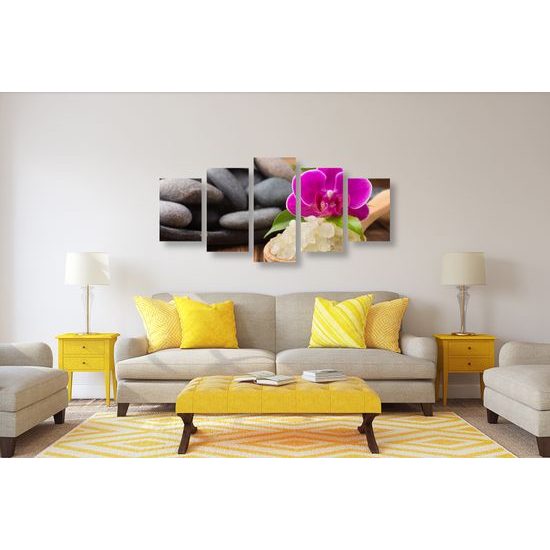 5-dielny obraz wellness zátišie s morskou soľou