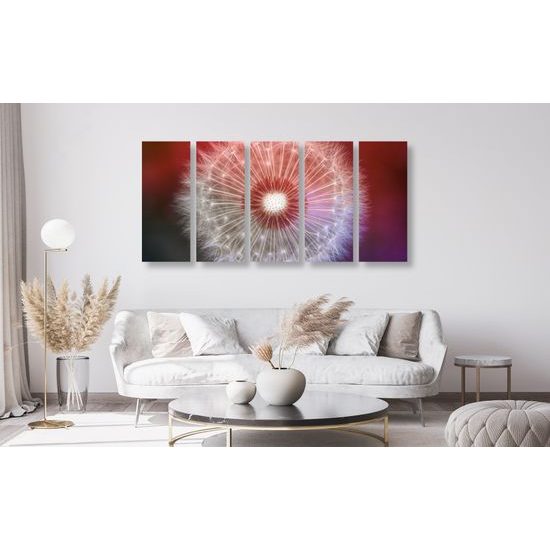 5-dielny obraz púpava v nádherných farbách