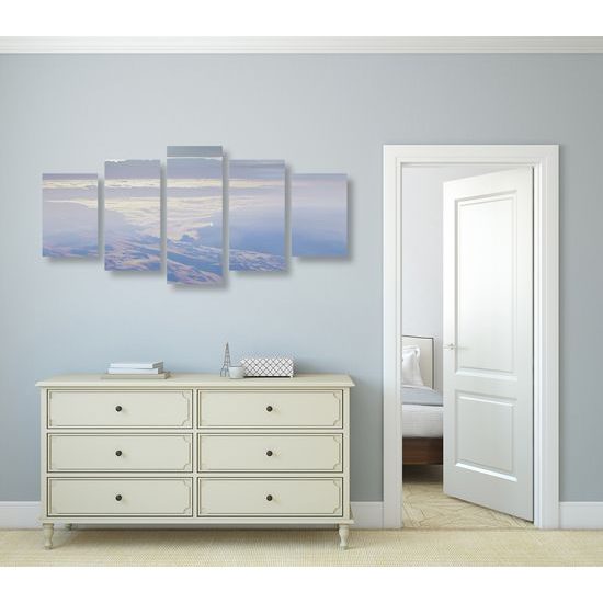 5-dielny obraz výhľad nad oblakmi