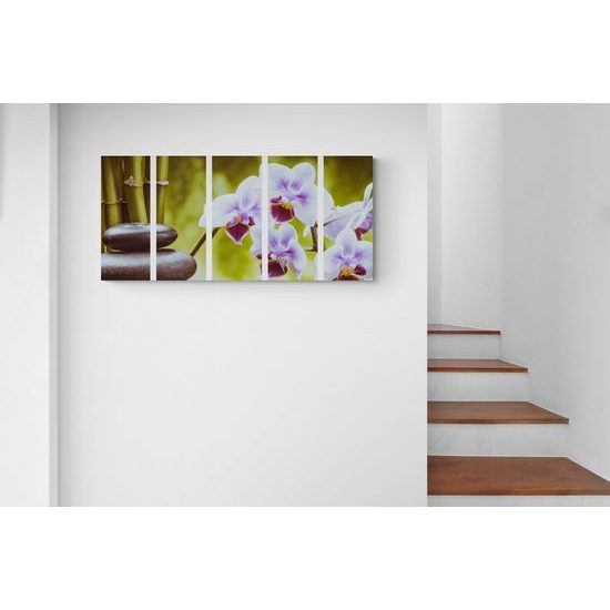 5-dielny obraz prírodné wellness zátišie