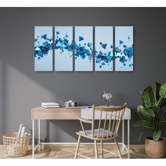 5-dielny obraz lietajúce trojuholníky